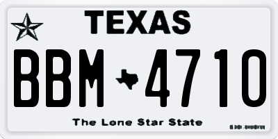 TX license plate BBM4710