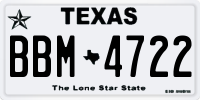TX license plate BBM4722