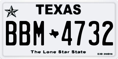 TX license plate BBM4732