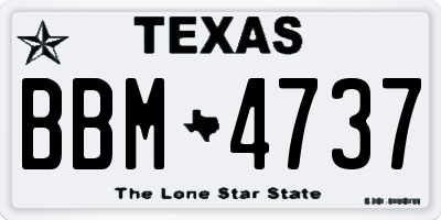 TX license plate BBM4737