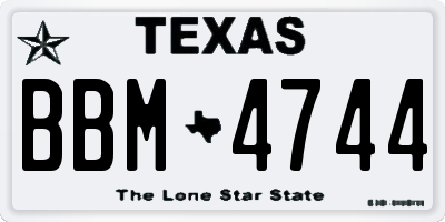 TX license plate BBM4744