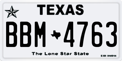 TX license plate BBM4763