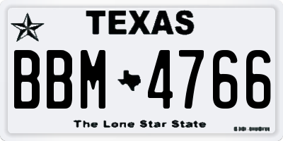 TX license plate BBM4766