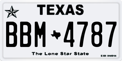 TX license plate BBM4787