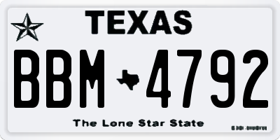 TX license plate BBM4792