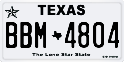 TX license plate BBM4804