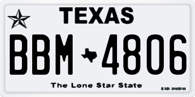 TX license plate BBM4806