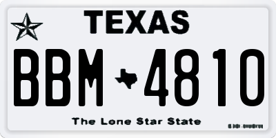 TX license plate BBM4810