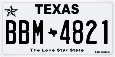TX license plate BBM4821