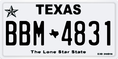 TX license plate BBM4831