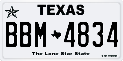 TX license plate BBM4834