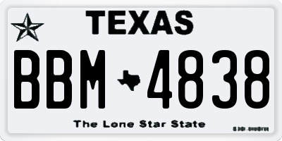 TX license plate BBM4838