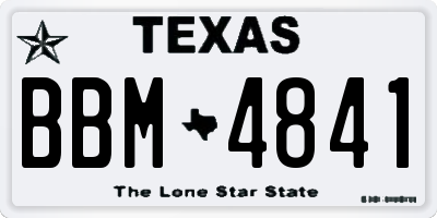 TX license plate BBM4841