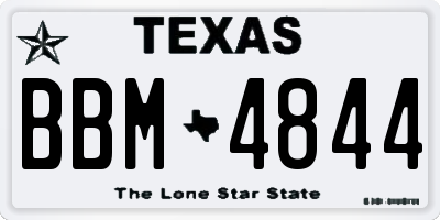 TX license plate BBM4844