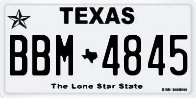 TX license plate BBM4845