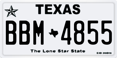 TX license plate BBM4855