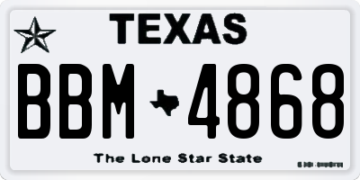 TX license plate BBM4868