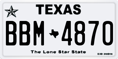 TX license plate BBM4870