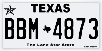 TX license plate BBM4873