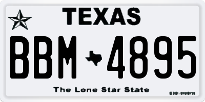 TX license plate BBM4895