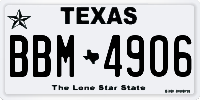 TX license plate BBM4906