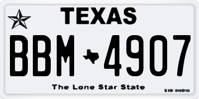 TX license plate BBM4907