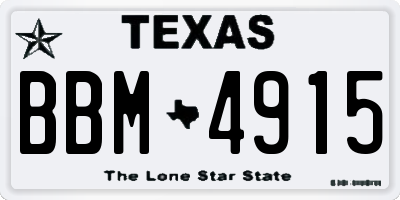 TX license plate BBM4915