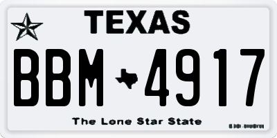 TX license plate BBM4917
