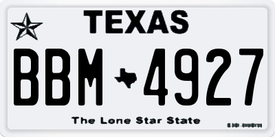 TX license plate BBM4927