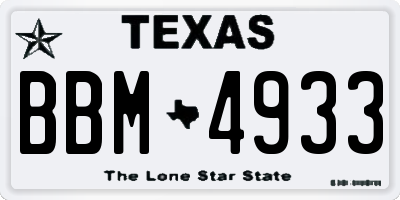 TX license plate BBM4933