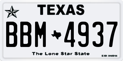 TX license plate BBM4937