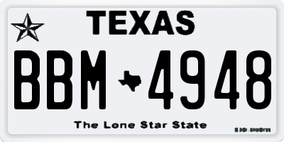 TX license plate BBM4948
