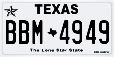 TX license plate BBM4949