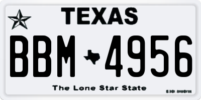 TX license plate BBM4956