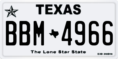 TX license plate BBM4966