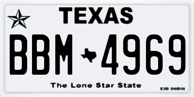 TX license plate BBM4969