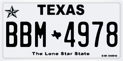 TX license plate BBM4978