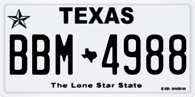 TX license plate BBM4988