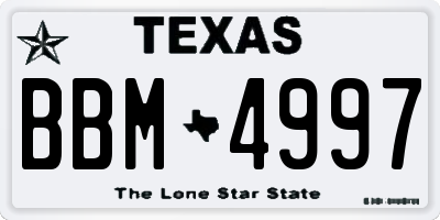 TX license plate BBM4997