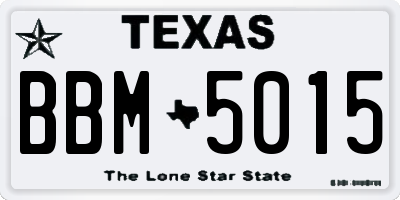 TX license plate BBM5015