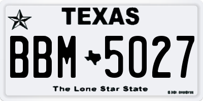 TX license plate BBM5027