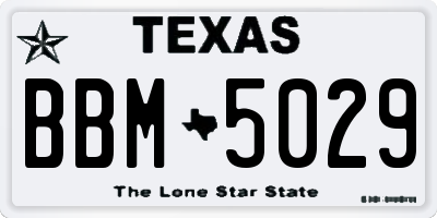 TX license plate BBM5029