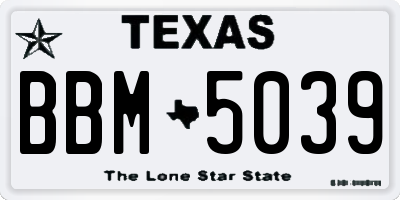 TX license plate BBM5039