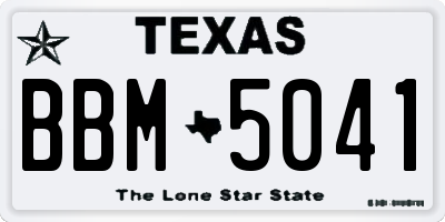 TX license plate BBM5041
