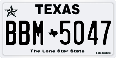 TX license plate BBM5047
