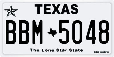 TX license plate BBM5048