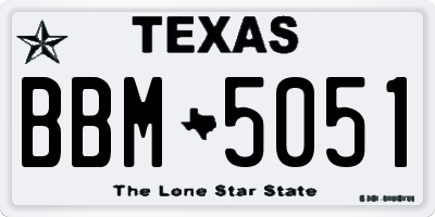 TX license plate BBM5051