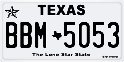 TX license plate BBM5053