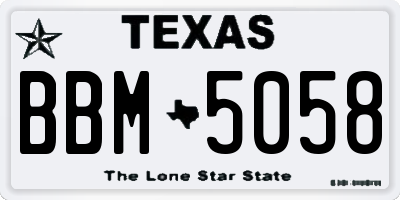 TX license plate BBM5058