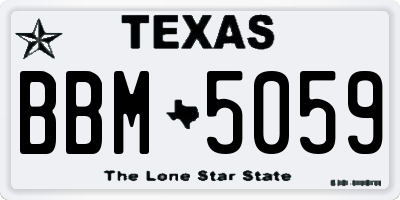 TX license plate BBM5059